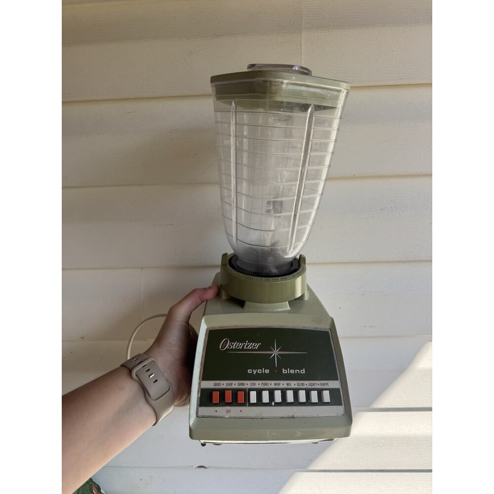 Vintage Osterizer Imperial Blender Cycle Blend 10 Avocado Green Works Tested